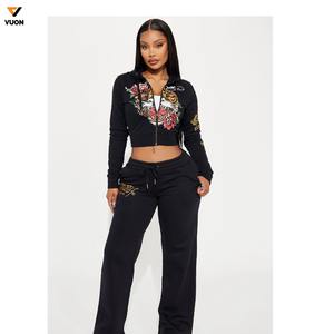 เสื้อฮู้ดพิมพ์ลาย DTG มีซิปมีฮู้ดสำหรับผู้หญิงเสื้อออกกำลังกายผ้าฟลีซแบบรูดซิปสำหรับผู้หญิงกำหนดเอง - Product Image 2