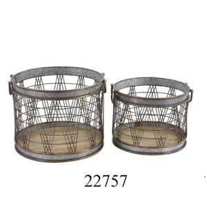 Vintage Design Iron <b>Wire</b> <b>Basket</b> With Rust Finished Set of 2 Pieces Rustic Iron <b>Wire</b> <b>Baskets</b> for Storage - Product Image 5