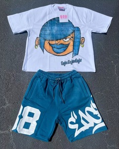Conjunto de Camiseta y Pantalones Cortos de Algodón para Hombre, Unisex, Personalizable con Serigrafía y Bordado, Ecológico, 300gsm - Product Image 4