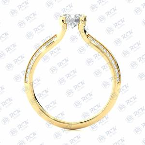 Anillo de moissanita solitario de corte brillante redondo TCW 1,00 para mujer, regalo de aniversario o cumpleaños con acentos elegantes - Product Image 5