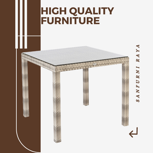 Table à manger moderne haute en rotin faite à la main, mobilier d'extérieur nouvelle fabrication pour restaurant, café, jardin, villa en Indonésie - Product Image 5