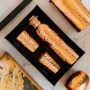 Premium Quality <b>Copper</b> Water Bottle with <b>Glass</b> - Product Image 1