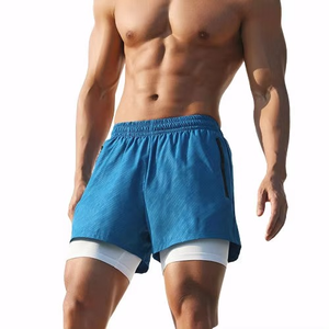 Short de gymnastique double couche pour homme en maille polyester respirante et confortable pour le jogging, le fitness et le basket-ball. - Product Image 2
