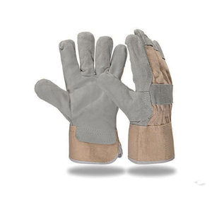 Guantes de trabajo de cuero dividido de vaca con logotipo personalizado Guantes de trabajo de aparejo canadiense Guantes de cuero de Pakistán - Product Image 5