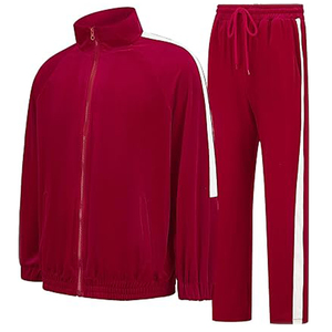 Chándales transpirables activos informales, conjuntos de trajes deportivos con cremallera completa para correr, chándales atléticos de 2 piezas con bolsillos con cremallera - Product Image 1