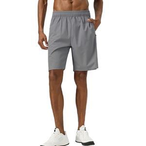 Pantalones cortos de gimnasio de malla de doble capa personalizados al por mayor para hombres entrenamiento de verano Jogger bolsillo con cremallera playa poliéster-Boxeo informal sólido - Product Image 1