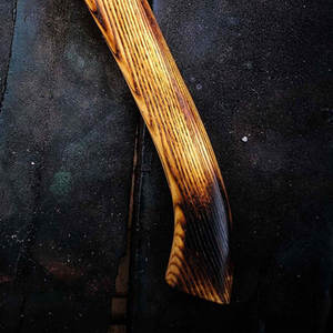 Hache de plein air en acier de Damas, motif fait main, avec long manche en bois, pour le camping, l'aventure, la chasse et l'équipement de survie - Product Image 5