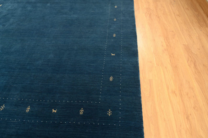 พรมขนแกะสีน้ำเงินแบบกาเบห์ พรมชนเผ่าทอมือ พรมปูพื้นขนนุ่ม ตกแต่งบ้านแสนสบาย แอดิเลด - Product Image 2