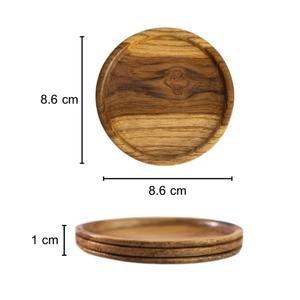 Dessous de verre rond de bonne qualité avec poignée à faible coût derniers tapis de dessous de verre en bois et patins avec vernis fait main pour hôtel - Product Image 5