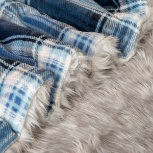 Chăn nỉ lông xù màu xanh lam sang trọng, mềm mại như lông thú, màu nâu, lông dài, giả lông thú, dệt kim, thân thiện với môi trường, dùng cho mùa đông - Product Image 3