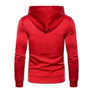 2025 nouveauté hommes décontracté poche kangourou à capuche couleur unie impression personnalisée broderie Logo Street Style hiver fermeture éclair à capuche - Product Image 2