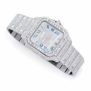 Reloj de Lujo con Movimiento de Cuarzo Moissanite, Acero Inoxidable, Estilo Iced Out, para Regalo - Product Image 3