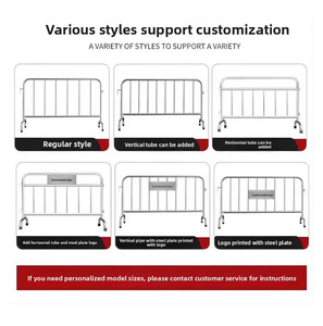 Heavy-Duty Galvanized Steel Pedestrian Safety Barrier Portable Road Traffic Crowd Control Security Barricades 3-Year Warranty SG - Product Image 2