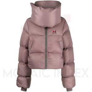 Mosaic Impex Wholesale Logo Puffer <b>Jackets</b> Custom <b>White</b> <b>Women</b> Puffer <b>Jacket</b> <b>Women</b> Short Detachable Hat Down <b>Jacket</b> - Product Image 2