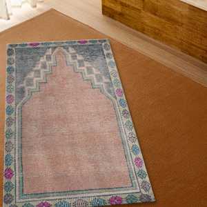 Tapis imprimé à motifs vintage - Tapis de prière floral, design turc de luxe, tapis doux non tissé - Product Image 4