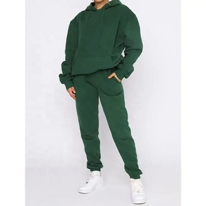 Logo personnalisé 2 pièces sweats à capuche et pantalons ensemble de jogging vêtements assortis automne femmes deux pièces à capuche ensemble - Product Image 5