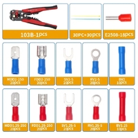 Kit de 260 Terminales de Compresión Aislados de Aluminio, Macho y Hembra, Recubiertos de Latón, con Clasificación de 250V, para Cableado Automotriz