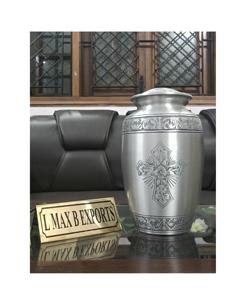 Haute qualité à la main en métal laiton aluminium pot crémation urne fée conception pour adulte prix de gros cendres funéraires urne pour l'exportation - Product Image 6