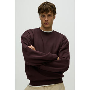 Sweat-shirt classique pour homme, col rond, couleur unie, en molleton français, vintage, délavé, épais, logo personnalisé, sweat-shirts streetwear, surdimensionné - Product Image 3