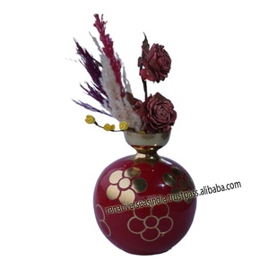 New Arrival Handmade Decorative Metal Aluminium Floral <b>Stand</b> In Red Tone For Party Diwali Wedding Table Decor - Product Image 1