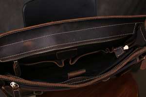 Men's LLB-0052 Business Leather <b>Briefcase</b> Crossbody Shoulder Messenger <b>Bag</b> with Office <b>Laptop</b> Compartment for Daily Use - Product Image 3