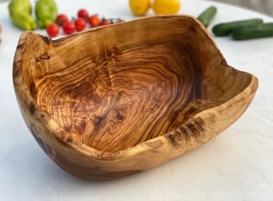 ชามสลัดผลไม้ทำจากไม้แนวชนบทสำหรับบ้านคาเฟ่ร้านอาหารและของตกแต่งโต๊ะที่ทันสมัย - Product Image 3