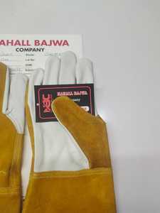 ถุงมือนิรภัยหนังวัวคุณภาพสูง, ถุงมือทำงานเชื่อมยาวป้องกันการบาดกันแรงกระแทกสำหรับงานก่อสร้าง - Product Image 3