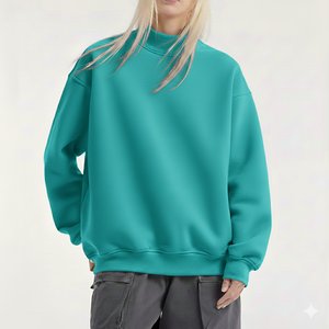 Lightweight Women's Eco-Friendly Anti-Wrinkle Breathable Quick-Dry Long Fleece Front Mockneck <b>Top</b> for Autumn Winter Casual Wear - Product Image 1