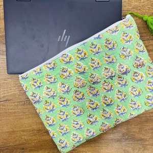 Vert clair Vintage Business Style ordinateur portable manches sac main-bloc imprimé coton matelassé étanche quotidien bureau Protection - Product Image 3