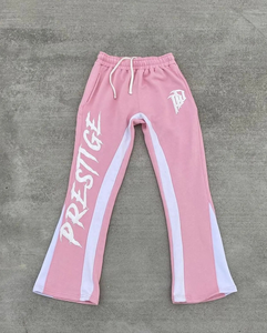 Pantalones de chándal acampanados Unisex de gran venta 2025 algodón con estampado de pantalla personalizado pantalones de chándal apilados de cintura alta para hombres 100% - Product Image 2