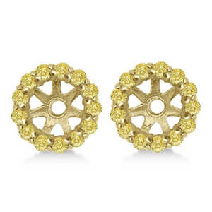 Boucles d'oreilles en or jaune 14 carats avec diamants ronds jaunes de 0,58 carat pour clous de 7 mm - Product Image 1