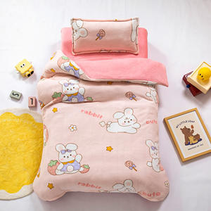 Couette chaude en peluche couette polaire velours dessin animé couette noyau ensemble de literie pour enfants moelleux fourrure drap housse de couette ensembles - Product Image 2