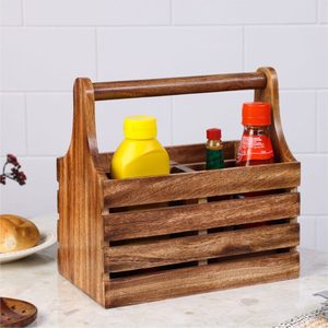 Best Sale Wooden Utensil Caddy Handle Silverware Organizer Home Restaurant Hotel Kitchen Usage Economically Priced Metal Spoon - Product Image 3
