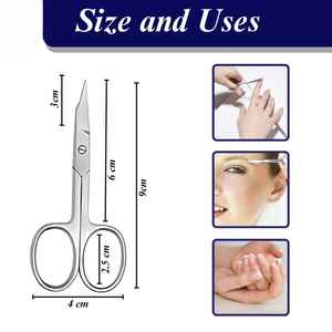 Tijeras curvas de Color de contraste de alta calidad, gran venta, mango de hoja de acero inoxidable, tijeras para cutículas rectas - Product Image 2