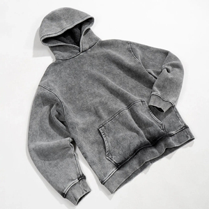 เสื้อฮู้ดผ้าฝ้าย100% 2025ซักด้วยกรดเทอร์รี่ฝรั่งเศสคอมบ์ - Product Image 5