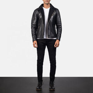 Veste en cuir au design personnalisé pour motards en noir Veste en cuir de mouton personnalisée pour hommes Veste en cuir matelassée - Product Image 6
