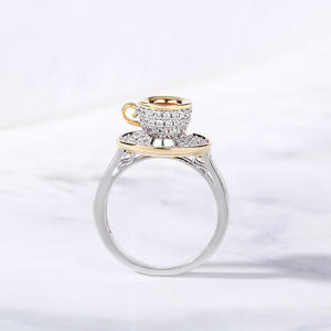 แหวนแฟชั่นเงินสเตอร์ลิงรูปถ้วยกาแฟยามบ่ายแสนโรแมนติกจากเจลิยา - Product Image 6