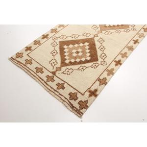 Vintage Turkish Rug 3.4x12.9 ft (105x394 cm), <b>Brown</b> Abstract Rug - Product Image 2