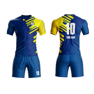 Kit de uniforme de fútbol por sublimación único, con nombre personalizado conjunto completo, camiseta de fútbol Unisex, antibacteriano, secado rápido, alta calidad - Product Image 5
