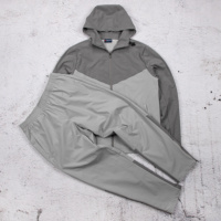 Ensemble de survêtement 2-en-1 léger et respirant en nylon, anti-bactérien et anti-UV, à capuche, uni, décontracté, grande taille, pour homme - 10 ensembles
