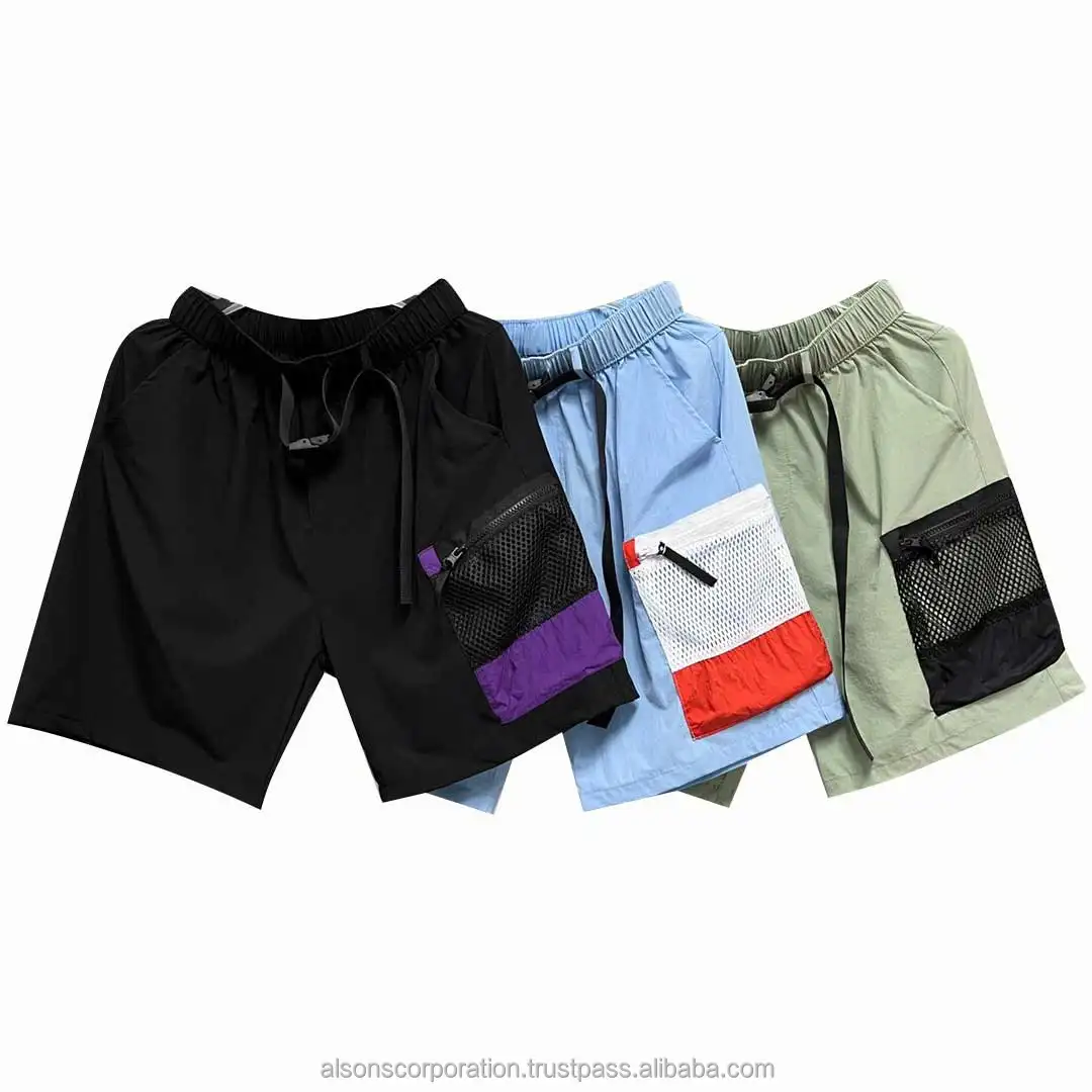 Mùa Hè Mới Người Đàn Ông Jogger Quần Short Ngoài Trời Quần Áo Giản Dị Năm Điểm Quần Giữa Eo Quần Short Bãi Biển Bơi Mồ hôi Quần Short