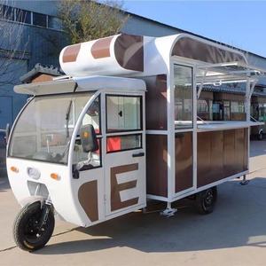 Camion de nourriture mobile électrique à 3 roues, style capsule, chariot de vente en acier inoxydable avec cabine de conduite - Product Image 1