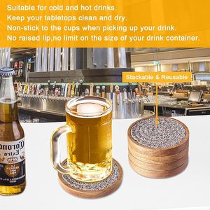 Attractive Beaded <b>Table</b> <b>Coaster</b> Round Pattern Wooden Base With Breaded Cotton Rope Wedding Birthday Parties Banquets Decoration - Product Image 5