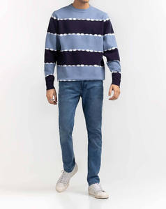 Loose Fashion Striped Crew Neck Sweater Autumn and Winter Sweater Stripe Brushed Wool Crewneck <b>Pullover</b> <b>Men</b> Furry Knit Sweater - Product Image 3
