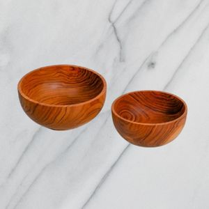 Venta al por mayor de cuencos de madera clásicos hechos a mano de Indonesia, aptos para lavavajillas desechables ecológicos en 3 tamaños - Product Image 6