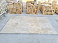 Carreaux de travertin classiques beige clair 2026, épaisseur 3 cm, 40x60 cm, fabriqués en Turquie, tailles personnalisables, travertin pour projets