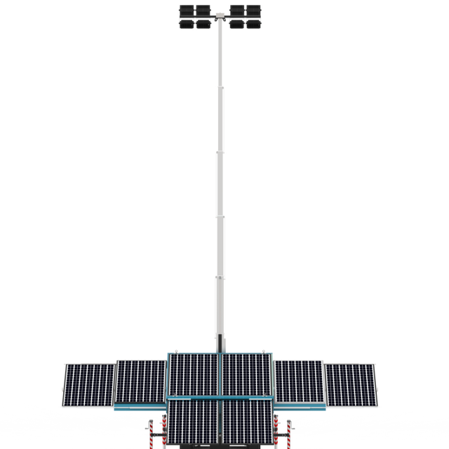 Factory Price 8*150w Led Lights Mobile Lighting Tower Telescopic Solar-powered Trailer Towers