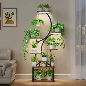 5 Tier Wood Plant Stand Tall Flower Pot Shelf Indoor Corner Rack Multi Layer Display Holder for Living Room Patio - Product Image 5