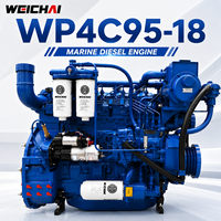Motor Marino Intraborda SCDC Weichai WP4C95-18 de 70KW y 1800RPM, Turboalimentado e Interenfriado, Motor de Propulsión Diésel para Buques de Carga