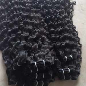 Extensions de cheveux vierges indiennes 100% non traitées, bouclées, cuticules alignées, mèches humaines, extrémités tirées individuellement, double trame à la machine - Product Image 3